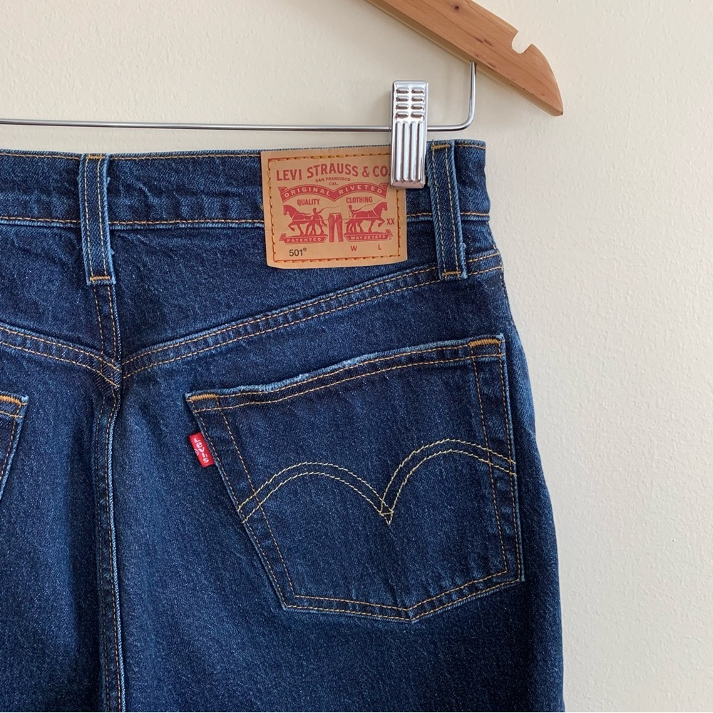 Classic High-Rise Straight Jeans in Dark Blue - Picture 7 of 7